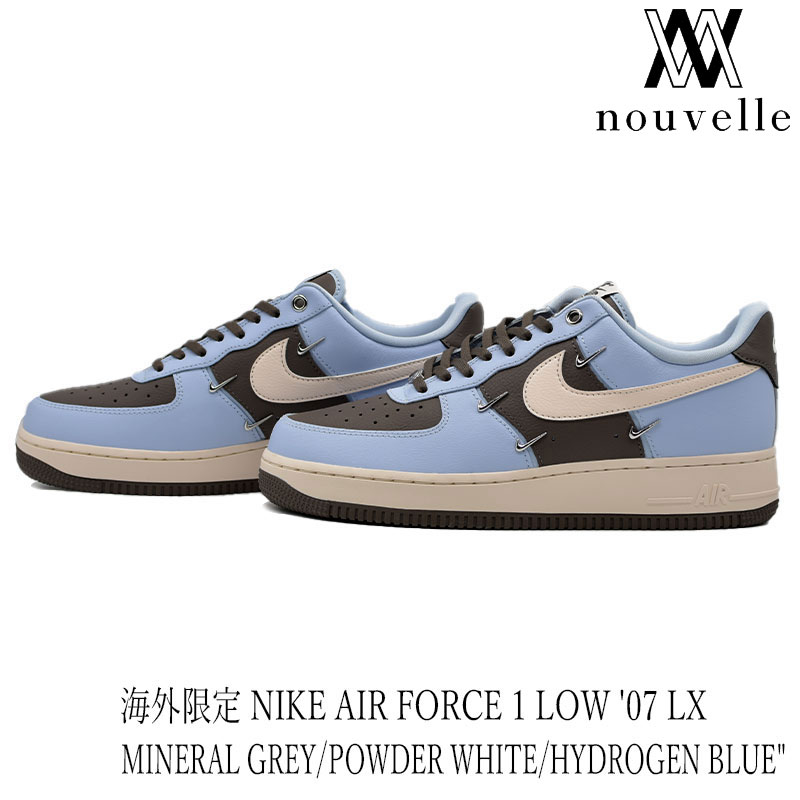 海外限定 NIKE ナイキ AIR FORCE 1 LOW ' 07 LX " MINERAL GREY / POWDER WHITE / BLUE " エア フォー..