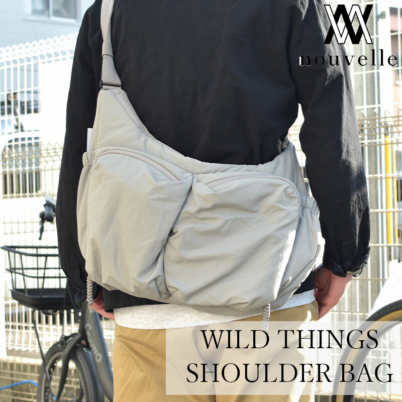 Rakuten - WILD THINGS ワイルドシングス SHOULDER BAG ショルダー バッグ ブランドショルダーバッグ カジュアルショルダーバッグ スポーティバッグ ナイロンショルダーバック ナイロンショルダーバッグブランド グレー シンプル 大容量 お洒落 使いやすい 便利 WT-380-3813