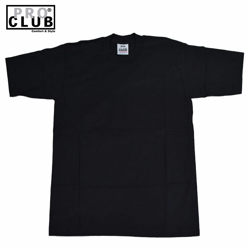 Rakuten - PRO CLUB プロクラブ HEAVY WEIGHT S/S TEE Tシャツ BLACK クルーネック 半袖 厚手 無地 ヘビーウェイト 定番 コットン シンプル ストリート 大きめ ブラック