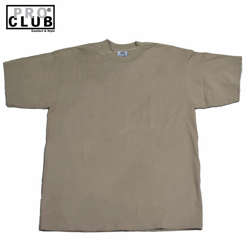 Rakuten - PRO CLUB プロクラブ HEAVY WEIGHT S/S TEE Tシャツ BLACK クルーネック 半袖 厚手 無地 ヘビーウェイト 定番 コットン シンプル ストリート 大きめ カーキ ベージュ