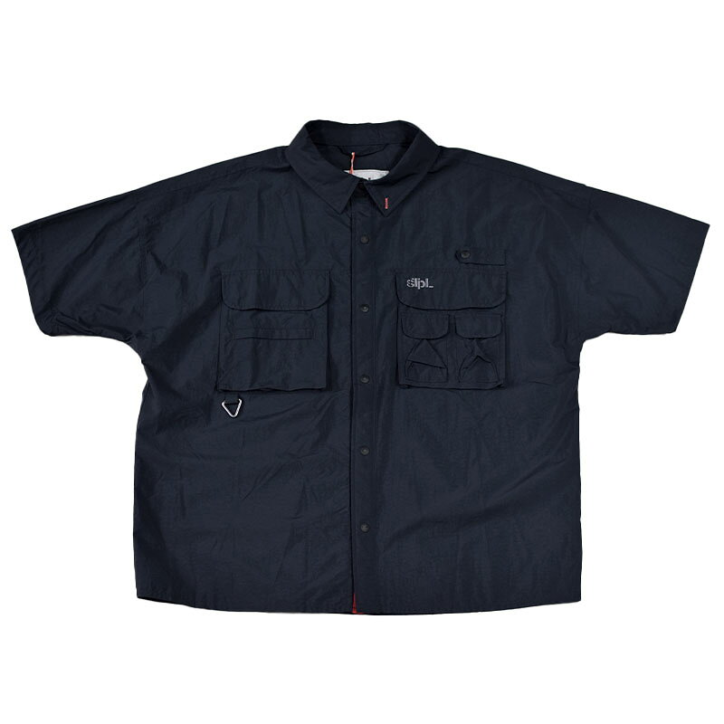 STAPLE ステイプル RITZ S/S NYLON SHIRT BLACK ナイロン シャツ ブラック おしゃれ PIGEON ピジョン ストリート アメリカ ニューヨーク