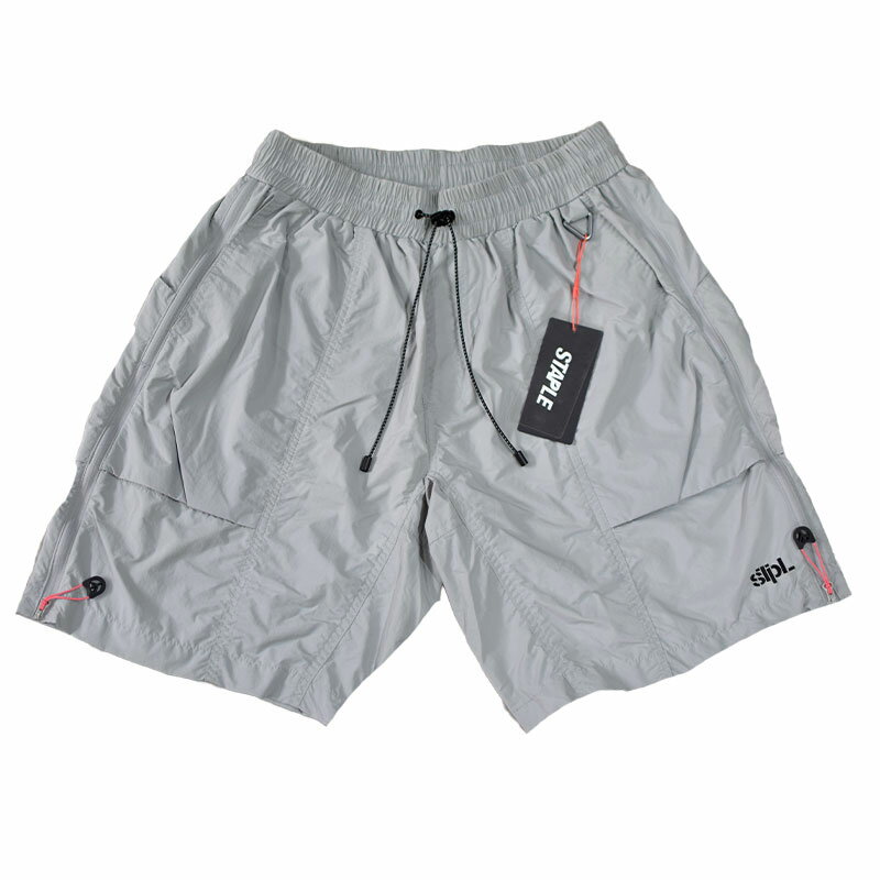 STAPLE ステイプル CARLTON NYLON ZIP SHORT GREY ナイロン ジップ ショーツ グレー 灰色 おしゃれ ストリート PIGEON ピジョン アメリカ ニューヨーク