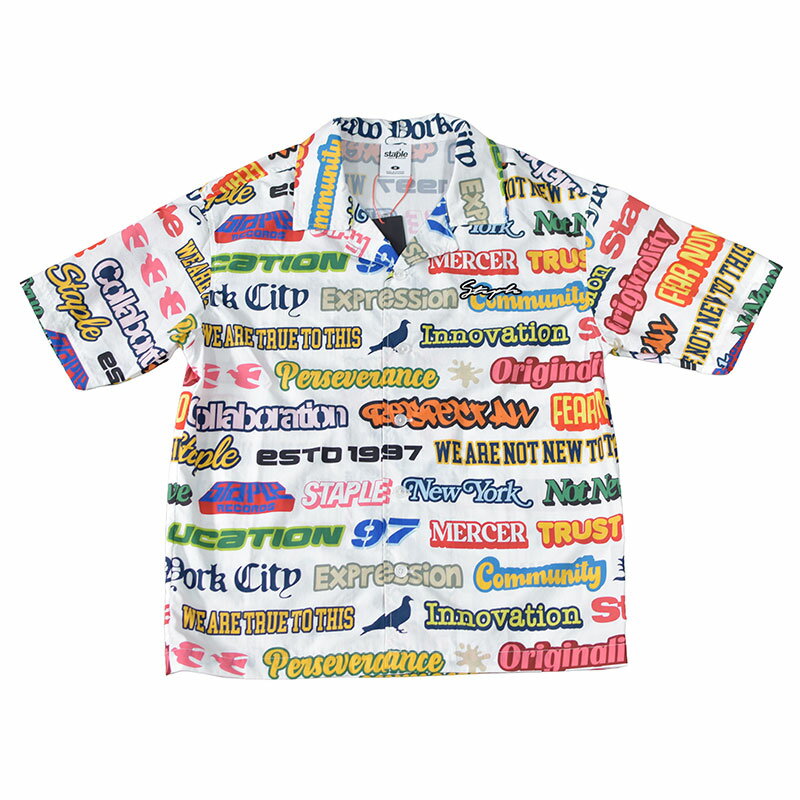 Rakuten - STAPLE ステイプル GREENWICH S/S SHIRT 総柄 ホワイト ストリート ナイロン シャツ おしゃれ アメリカ ニューヨーク