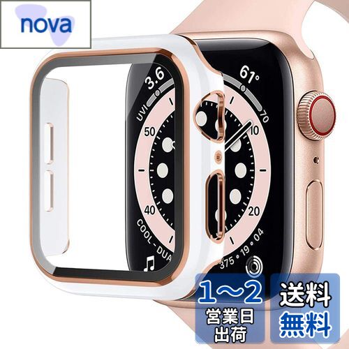 Miimall 一体感ケースApple Watch 44mm 専用 アップルウォッチ シリーズ 4/5/6/SE ケース アップルウォッチ 44mm保護ケース キズ防止 防塵 軽量 硬度9H PC素材 液晶全面保護 強化ガラス(44mm|ホワイトxシャンパン色) Miimall 一体感ケースApple Watch 44mm 専用 アップルウォッチ シリーズ 4/5/6/SE ケース アップルウォッチ 44mm保護ケース キズ防止 防塵 軽量 硬度9H PC素材 液晶全面保護 強化ガラス(44mm|ホワイトxシャンパン色)