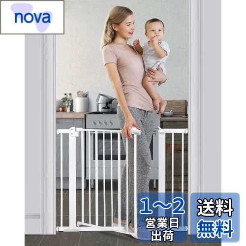 Ycozy BabySafe ベビーゲート 階段 安全ゲート 子供 ペットゲート 犬/猫 オートクローズ 赤ちゃんゲート ベビーフェンス 突っ張り式 ベビーガード 柵 拡張フレーム付き 高さ77cm 取付幅85-94cm