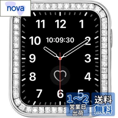 Miimall 対応 Apple Watch4/5/6/SE 保護ケース 40mm アップルウォッチ 4 金属カバー 彩りラインストーン 傷防止 お洒落 キラキラ 装着簡単 Apple Watch 6 保護バンパー(40mm|シルバー)