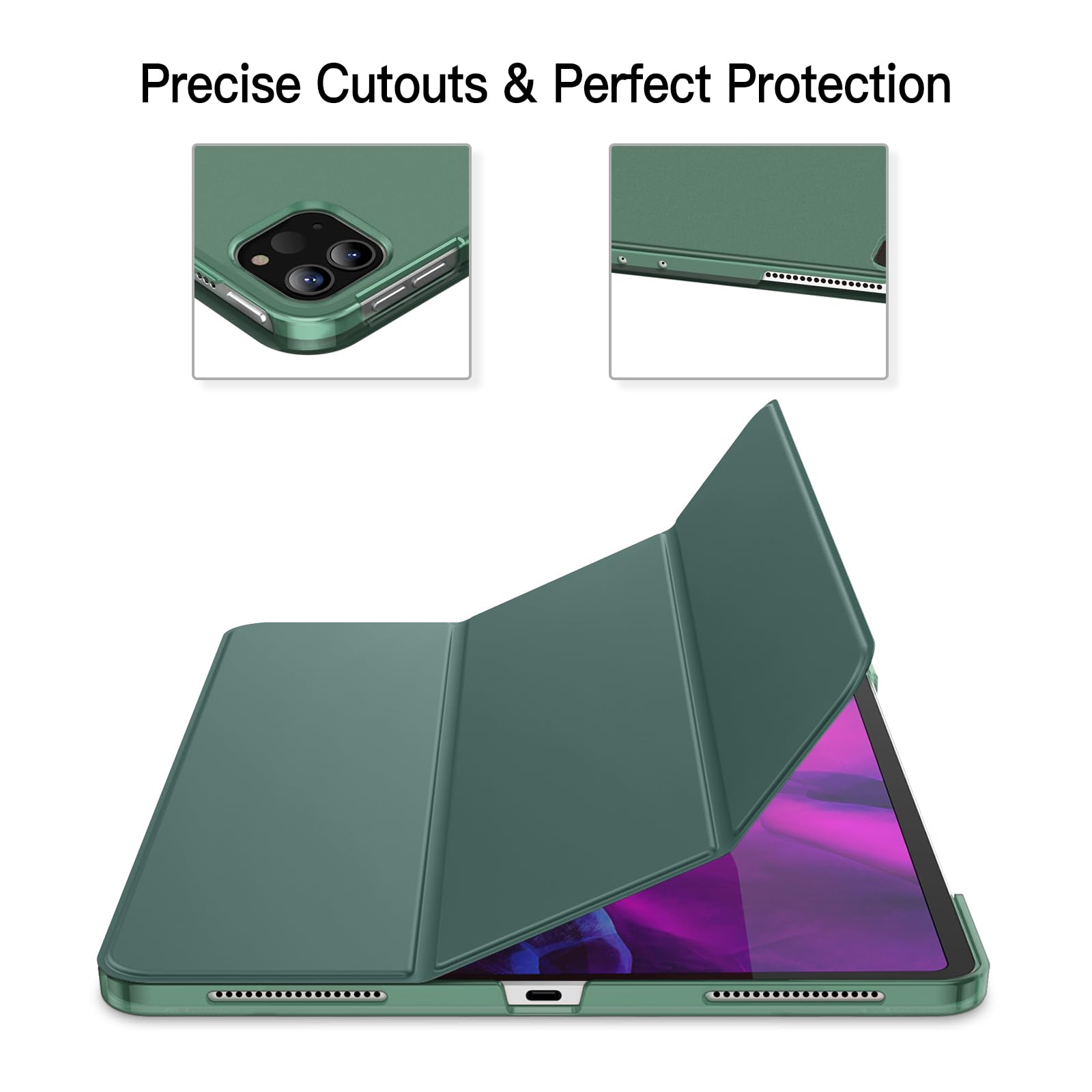 JEDirect iPadPro12.9インチ ケース (2020/2018モデル) 三つ折スタンド オートウェイクアップ/スリープ機能iPad Pro 12.9 3/4用 (ミスティブルー)