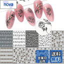 LANODO 10枚 ネイルシール 3D 花 白黒 バラ 複数のスタイル DIY ネイルシールセット