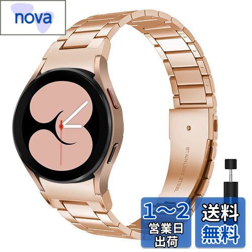 [Miimall] Galaxy Watch 6 /Galaxy Watch 5/galaxy watch4 classic/galaxy watch4用 メタルバンド 薄型 ギャラクシー ウォッチ5 ベルト 交換用バンドステンレス製Galaxy Watch6 44mm 40mm/Galaxy Watch 5 classic(ローズゴールド)