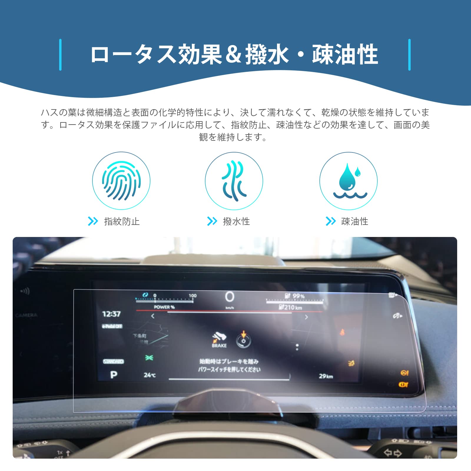 【GAFAT】日産 アリア FE0型 新型 12.3インチ 2022年モデル~現行 ニッサン ARIYA 液晶メーター アリア 日産 フィルム ダッシュ用 にっさん 車用液晶保護フィルム 日産アリア カスタムパーツ 傷防止 汚れ防止 反射防止 指紋防止 防気泡 高透過率（PET製フィルム・2枚セッ