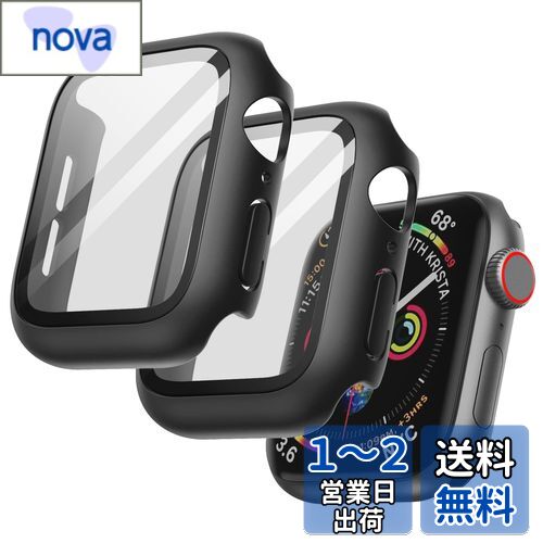 JEDirect Apple Watch SE (2022/2020) /Series 6 5 4(40 mm用)ケース フィルム付き アップルウォッチ 全面保護カバー 強化ガラスフィルム内蔵 高感度 2個セット (ブラック) JEDirect Apple Watch SE (2022/2020) /Series 6 5 4(40 mm用)ケース フィルム付き アップルウォッチ 全面保護カバー 強化ガラスフィルム内蔵 高感度 2個セット (ブラック)