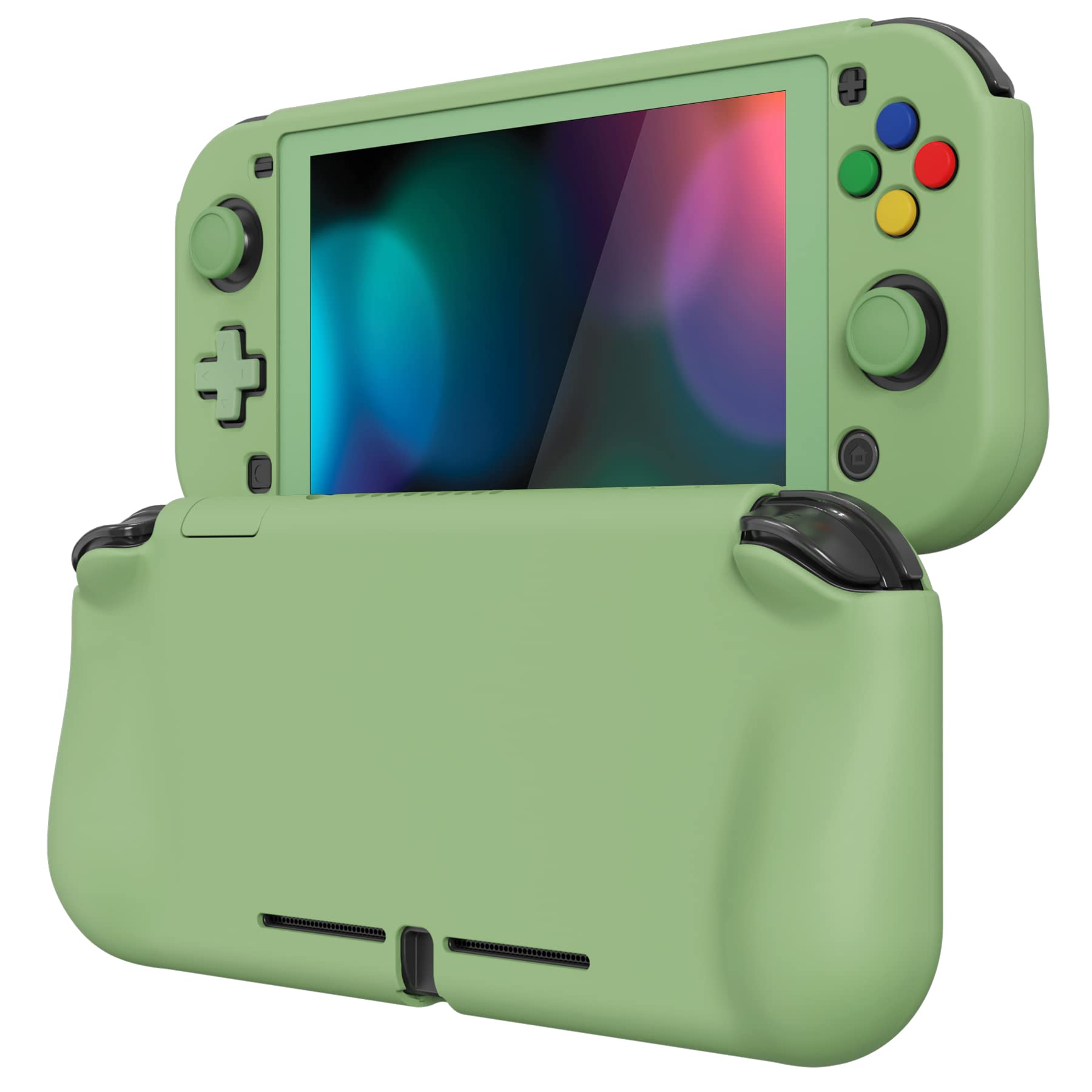 PlayVital ZealProtect Nintendo Switch Liteに対応用保護シェル、Switch Liteに対応用人間工学に基づいたデザインしたハードシェル、ジョイコンのシェル＆グラスフィルム＆サムライカバー＆ボタンキャップは付属しています【抹茶グリーン】