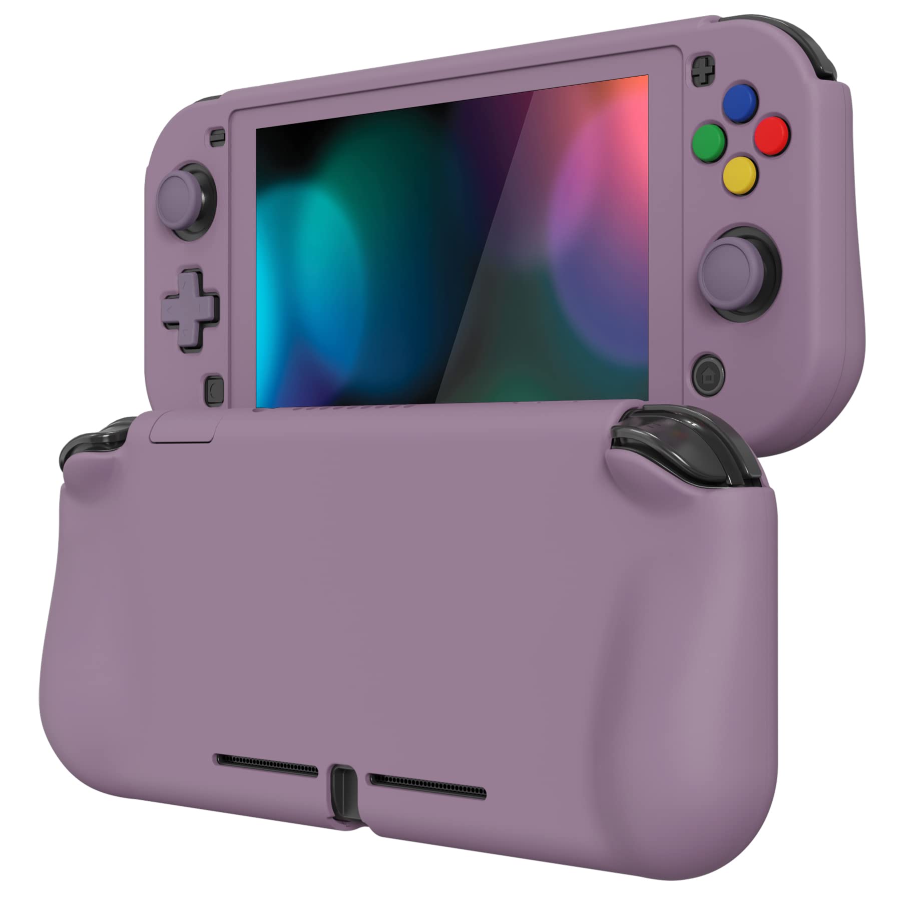 PlayVital ZealProtect Nintendo Switch Liteに対応用保護シェル、Switch Liteに対応用人間工学に基づいたデザインしたハードシェル、ジョイコンのシェル＆グラスフィルム＆サムライカバー＆ボタンキャップは付属しています【ダークグレーがかったバイオレット】