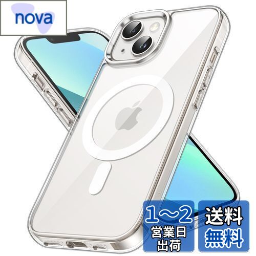 JEDirect iPhone 13 マグネット ケース(6.1インチ用) MagSafe ワイヤレス充電対応 衝撃吸収 バンパーカバー 傷つけ防止 透明バック (クリア)