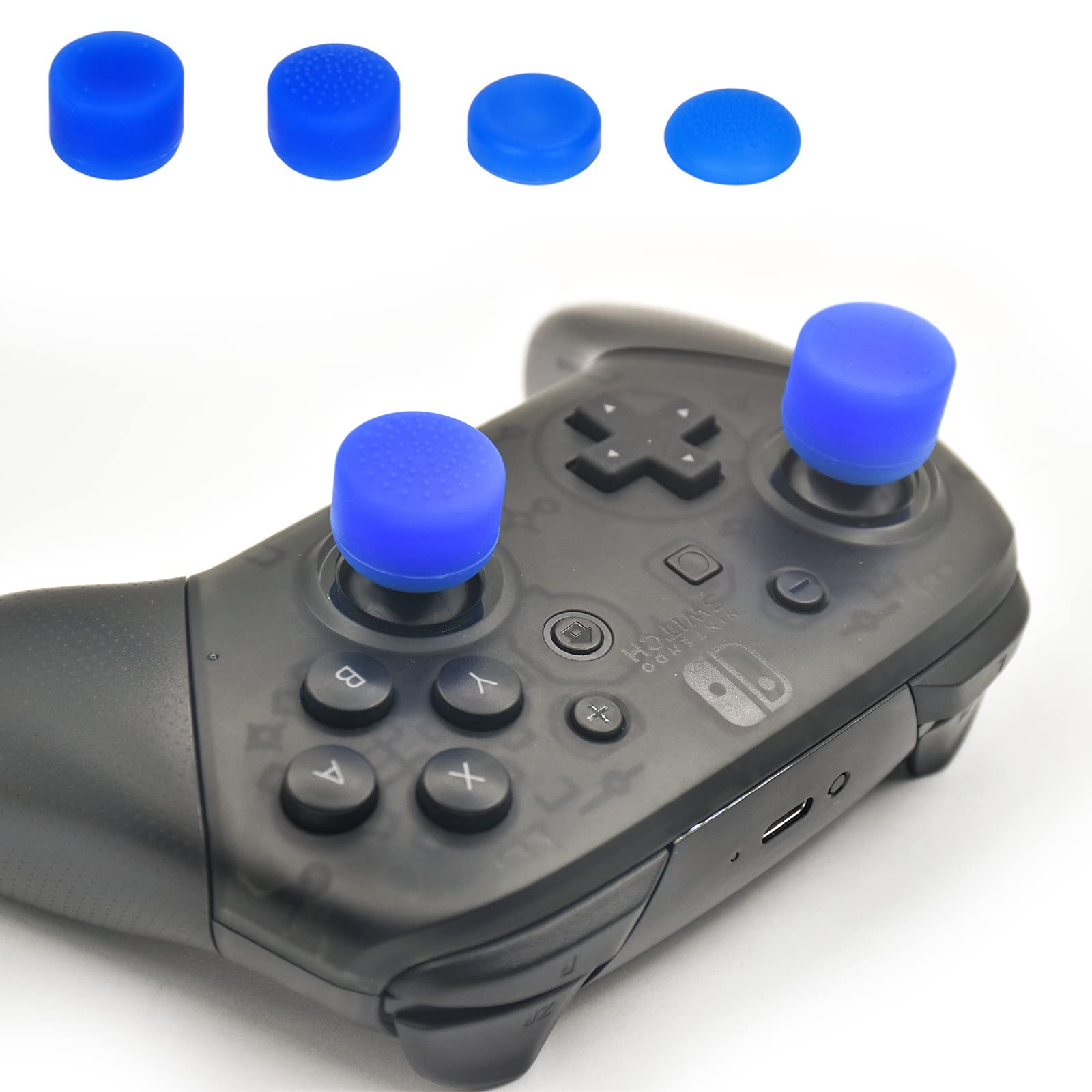 ShiMa Owl フリーク PS5/4 Switch プロ コントローラーに対応 フリーク コントローラー スティック カバー アシストリング 収納ケース付き（フリーク4個/スティック カバー4個/アシストリング4個）ブルー セット