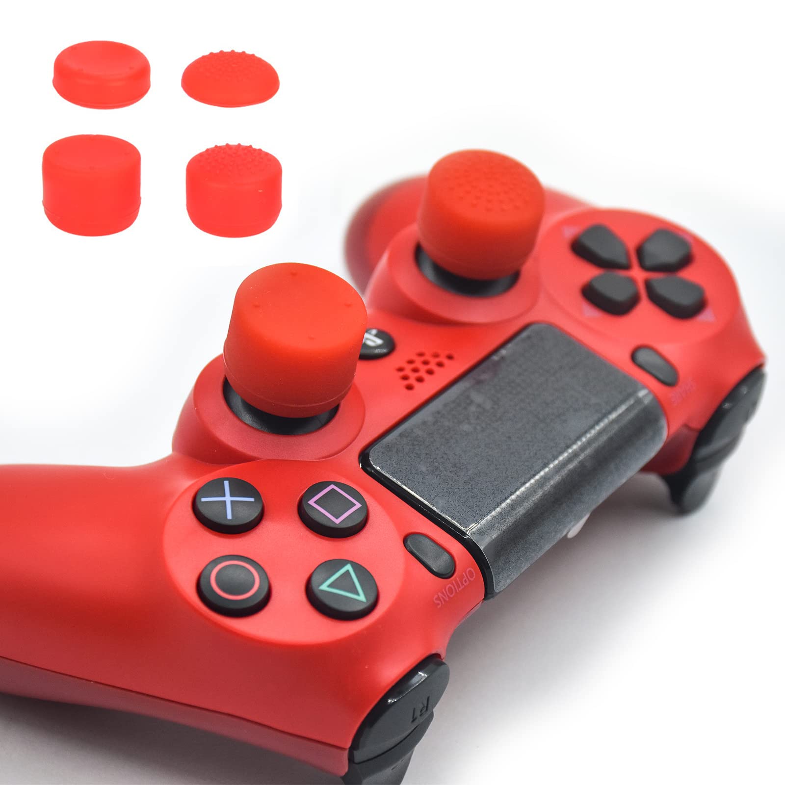 ShiMa Owl フリーク PS5/4 Switch プロ コントローラーに対応 フリーク コントローラー スティック カバー アシストリング 収納ケース付き（フリーク4個/スティック カバー4個/アシストリング4個）レッド セット