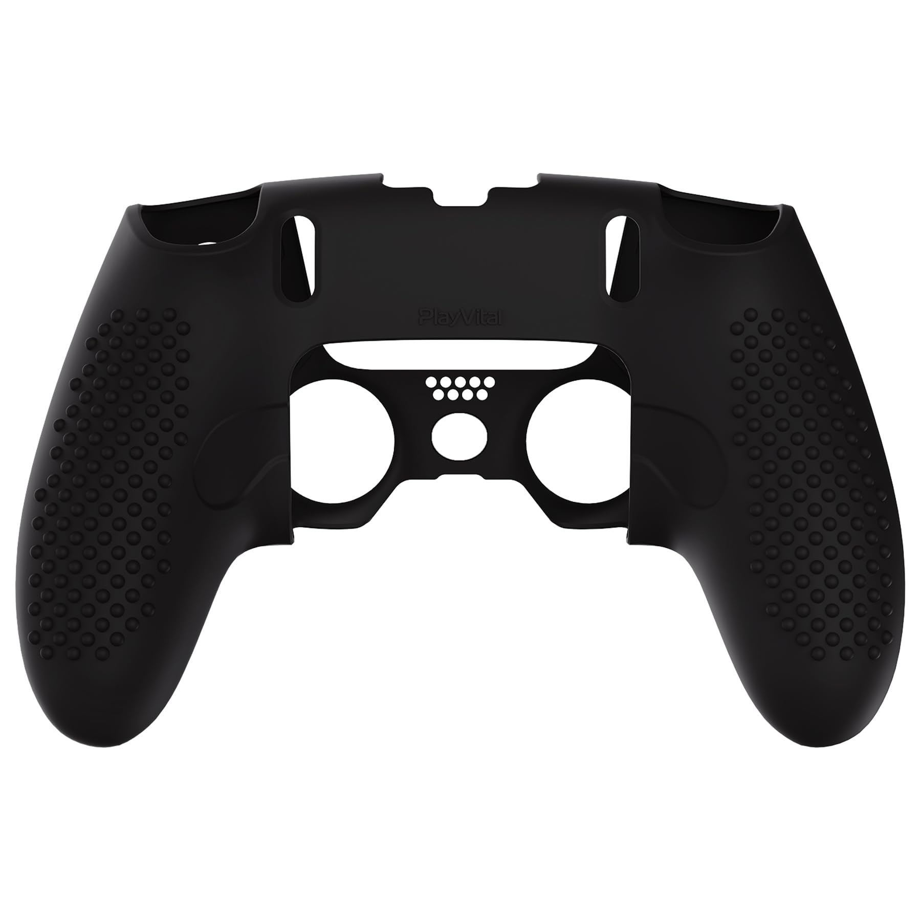PlayVital ps5 Edgeコントローラーに対応用滑り止めシリコンカバーケース、ps5 Edge対応用ソフトラバープロテクタースキン、サムグリップキャップ付きー3Dスタッズエディション【3Dスタッズエディション-ブラック】