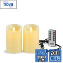 キャンドルライト【2点セット】 led キャンドル ledキャンドルライトUSB充電式 暖色光 専用リモコン付 自動消灯タイマー AnnTec (直径7.5cm×高さ10cm)