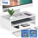 Fitueyes モニター台 パソコン台 モニタースタンド 机上台42.5cm横幅 木製天板 二段式PC台卓上 パソコンスタンド デスクトップ用 机上 机上ラック 机上台 pcモニター台 パソコンラック 卓上 収納 整理整頓ホワイトDT204205WW