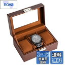 ProCase 腕時計ケース PU製 ウオッチコレクションケース 男性 収納ボックス ガラス蓋 ディスプレイケース プレゼント(3本用・ブラウン)