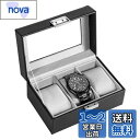 ProCase 腕時計ケース PU製 ウオッチコレクションケース 男性 収納ボックス ガラス蓋 ディスプレイケース プレゼント(3本用・ブラック)