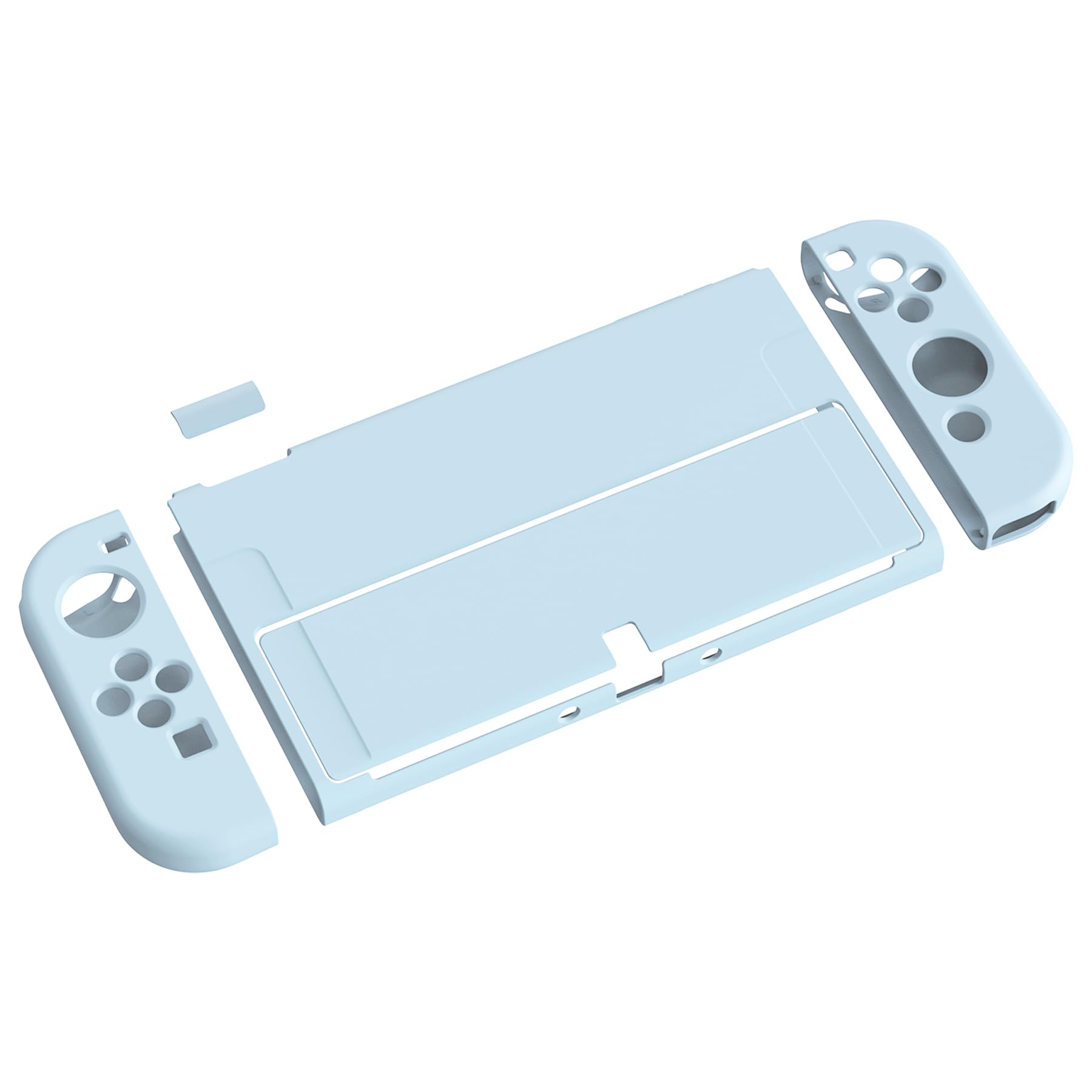 PlayVital ZealProtect Nintendo Switch有機elに対応用ソフト保護シェル、Switch OLEDに対応用フレキシプロテクタージョイコングリップカバーサムグリップキャップとABXY方向ボタンキャップ付き【スカイブルー】