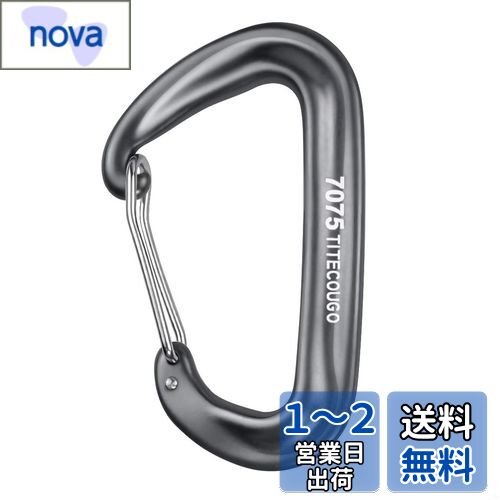 TITECOUGO カラビナ 12 KN ハンモック 1200 KG キャンプ フック 大 ツリークライミング 船舶用品 登山釦 カラビナ クリップ Dd キーホルダー 多機能 リング アウトドア 用 錆びない 頑丈 釣り グレー 1個