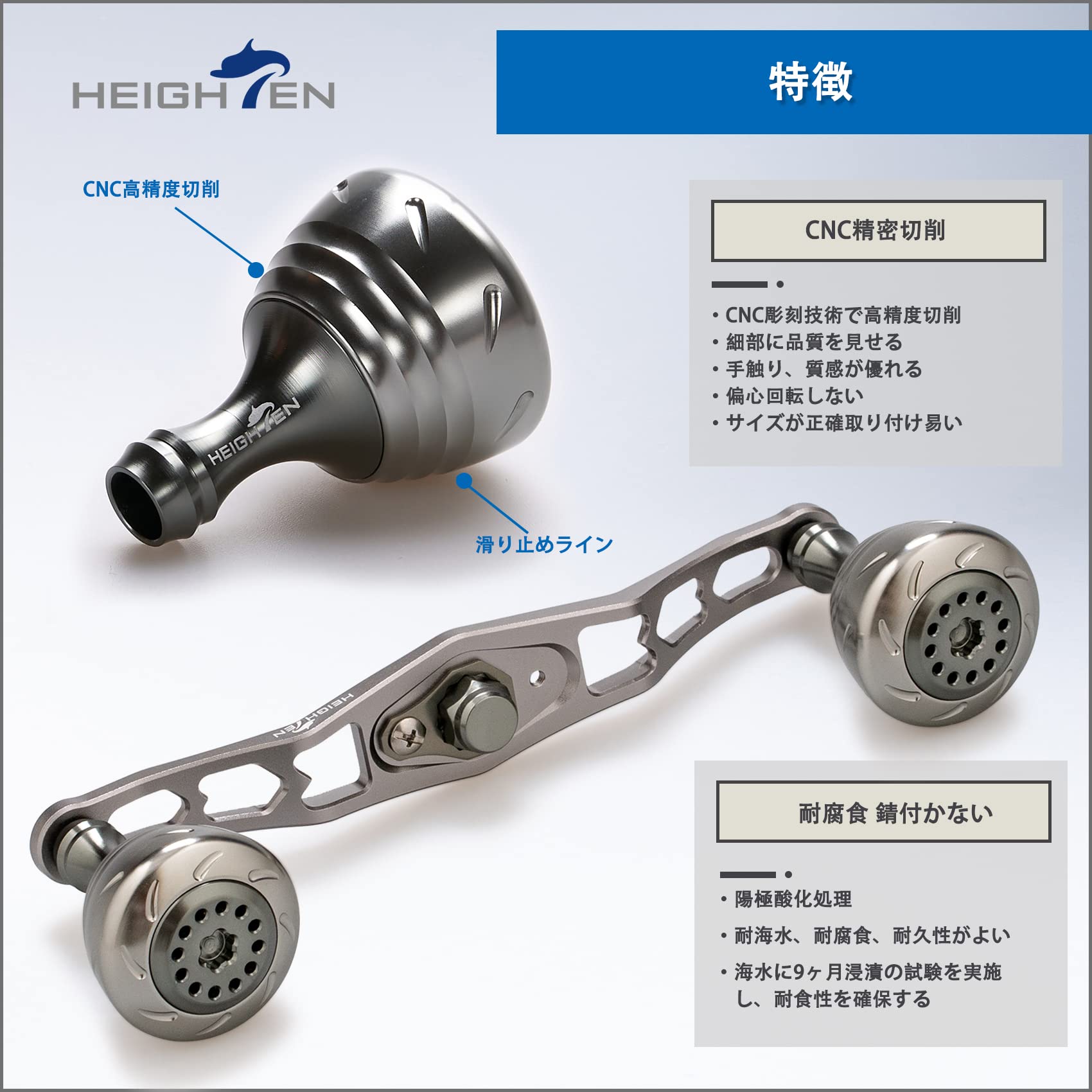 HEIGHTEN 30mm リール ハンドル ノブ 4色 シマノ ダイワ 通用 (Shimano) Type A (Daiwa) Type S 用 Drum Series (ガンメタル) (195)