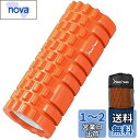 LEEPWEI フォームローラー 筋膜リリース グリッドフォームローラー ヨガポール トレーニング スポーツ フィットネス ストレッチ器具 収納バッグ (オレン...