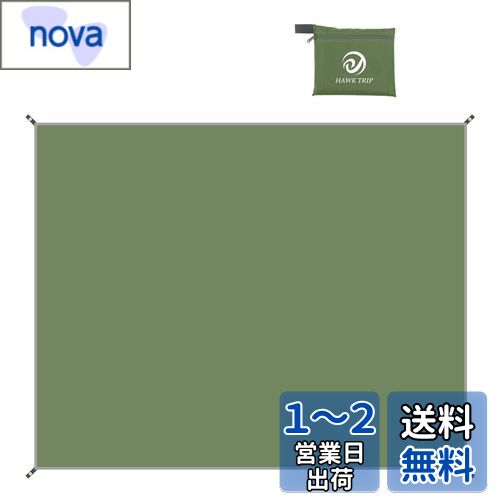 テントシート グランドシート 防水シート 軽量 収納バッグ付き アウトドア キャンプ 登山 ピクニックハイキング (グリーン, 260x210cm)