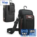 ALion-ots メンズポーチ ショルダー バッグ ウエストポーチ 防水 スマホポーチ 多機能収納 4way登山ポーチ カラビナ ショルダーストラップ付き E...