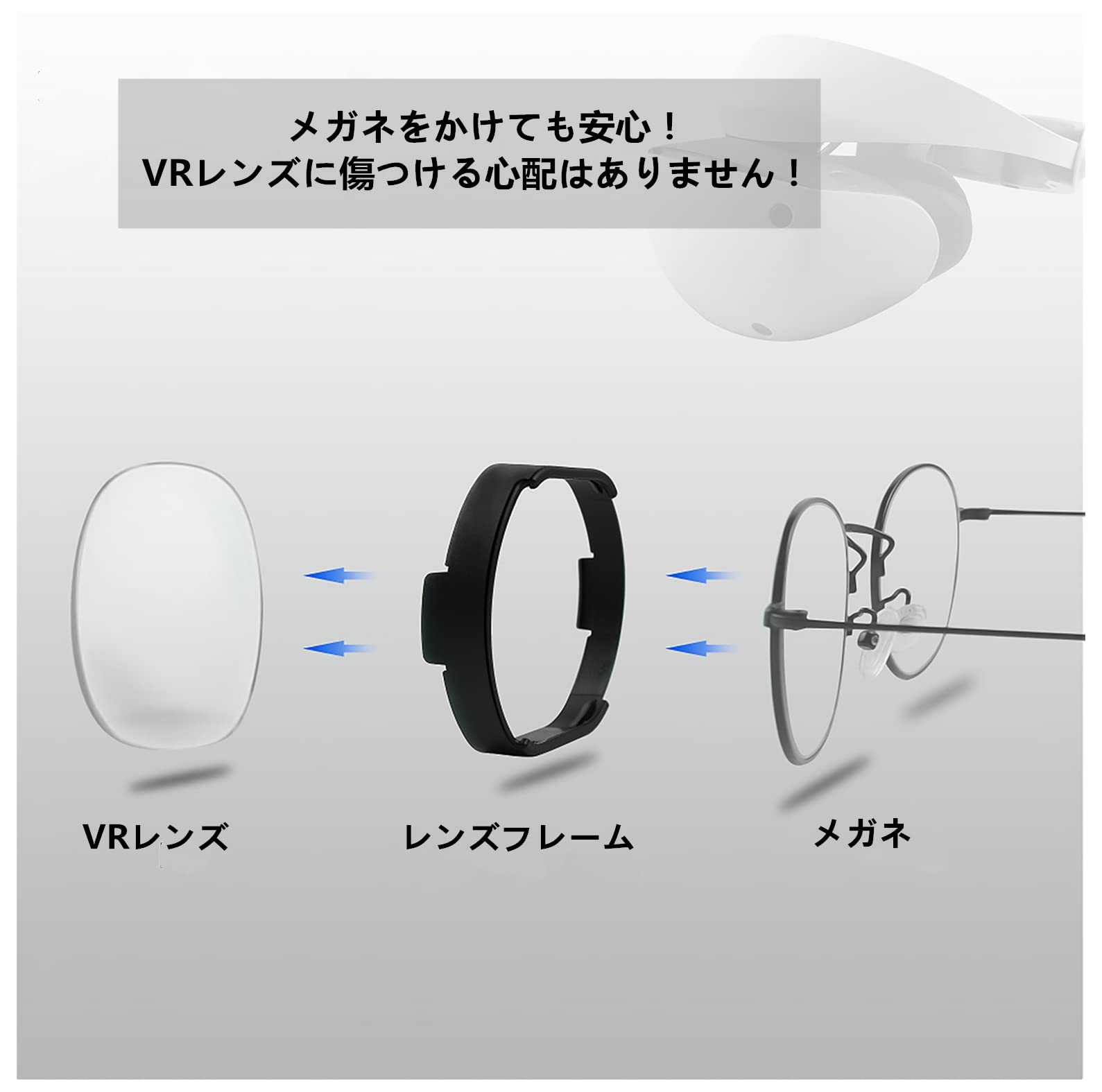 SHEAWA PS VR2用レンズフレーム メガネをかけるようになる プロテクター 近視 アクセサリー PlayStation VR2用