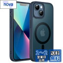 JEDirect iPhone 13 6.1インチ用 マグネット ケース MagSafeに対応 半透明のマット背面 薄型 耐衝撃 カバー (ストームブルー)