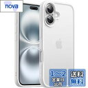 【送料無料】JETech iPhone 16 6.1インチ用 マットケース 耐衝撃性ミリタリーグレードの落下保護 つや消しの半透明背面 スマホカバー 指紋防止 (ホワイト)
