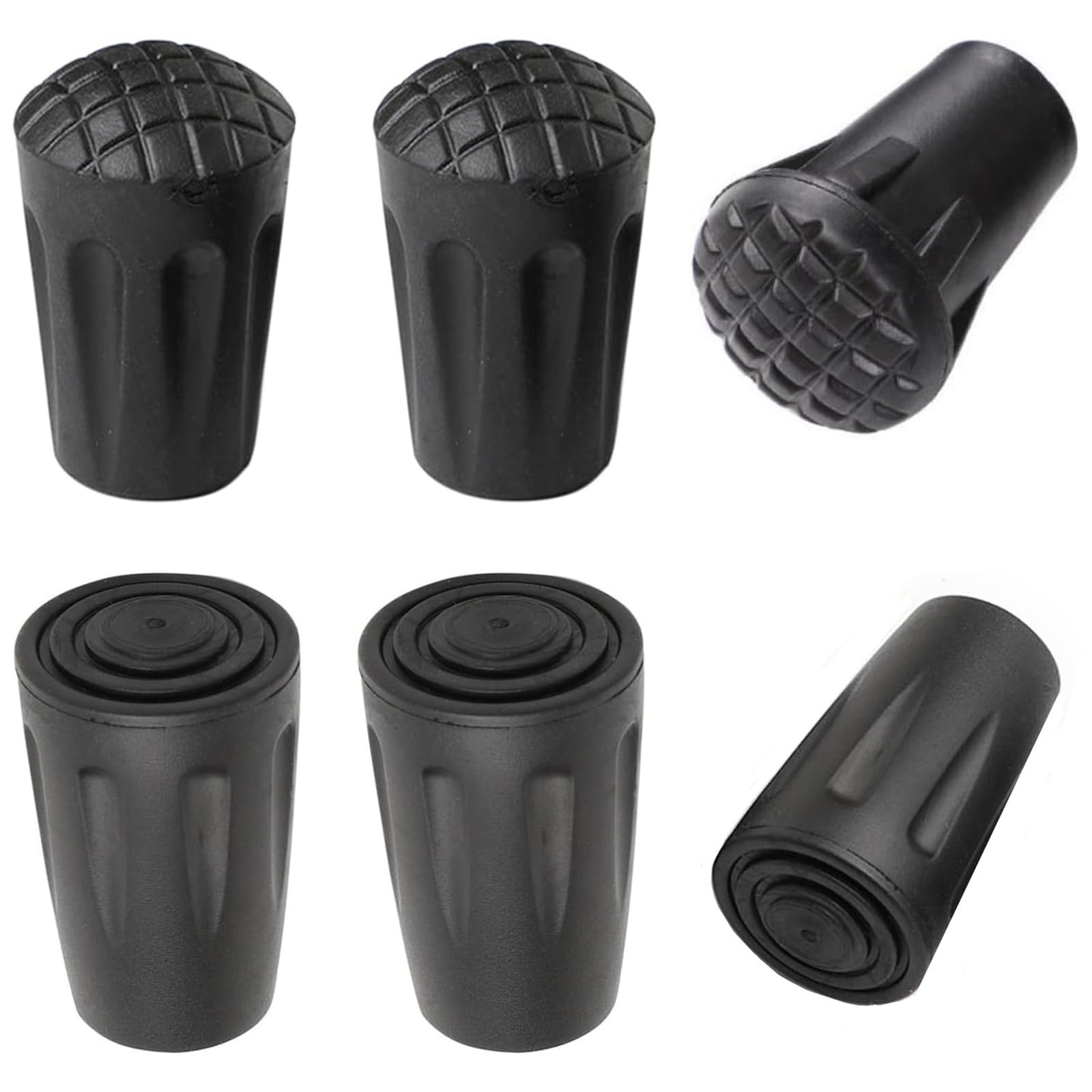 SensaBliss ラバーキャップ トレッキングポール キャップ 6個セット 登山 ストック 登山 ステッキ 端末保護キャップ ティッププロテクター ゴム 取り替え 交換用 滑り止め 耐磨耗 汎用 内径11mm ウォーキング 登山 スキー ハイキング