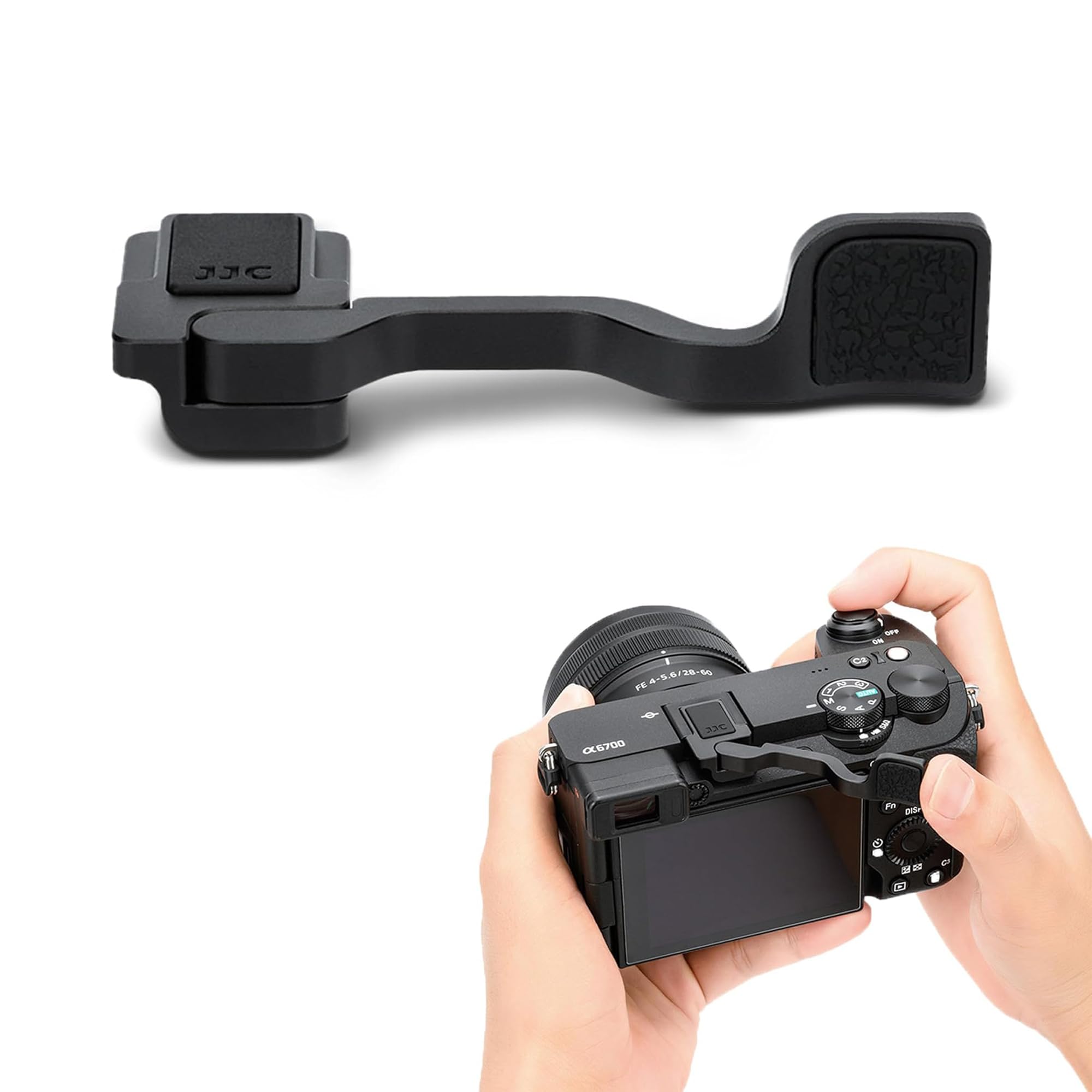 JJC サムグリップ サムレスト Sony A6700 カメラ適用 装着簡単 シリコンパッド付き 軽量防塵 カメラホールド感を高める 黒