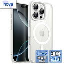 【送料無料】JETech iPhone 16 Pro Max 6.9インチ用 マグネット ケース MagSafeに対応 衝撃吸収 バンパーカバー ソリッドカラーマットTPUフレーム 傷つけ防止 クリアバック (ホワイト)