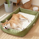 EMME防水 犬ベッド 四季 ペットベッド 洗える 掃除しやすい 犬猫用 ペットソファー 犬用ベッド 丈夫 オックスフォード生地 小型犬 中型犬 蒸れにくい ペットクッション 滑り止め 70x50x12cm グリーンL