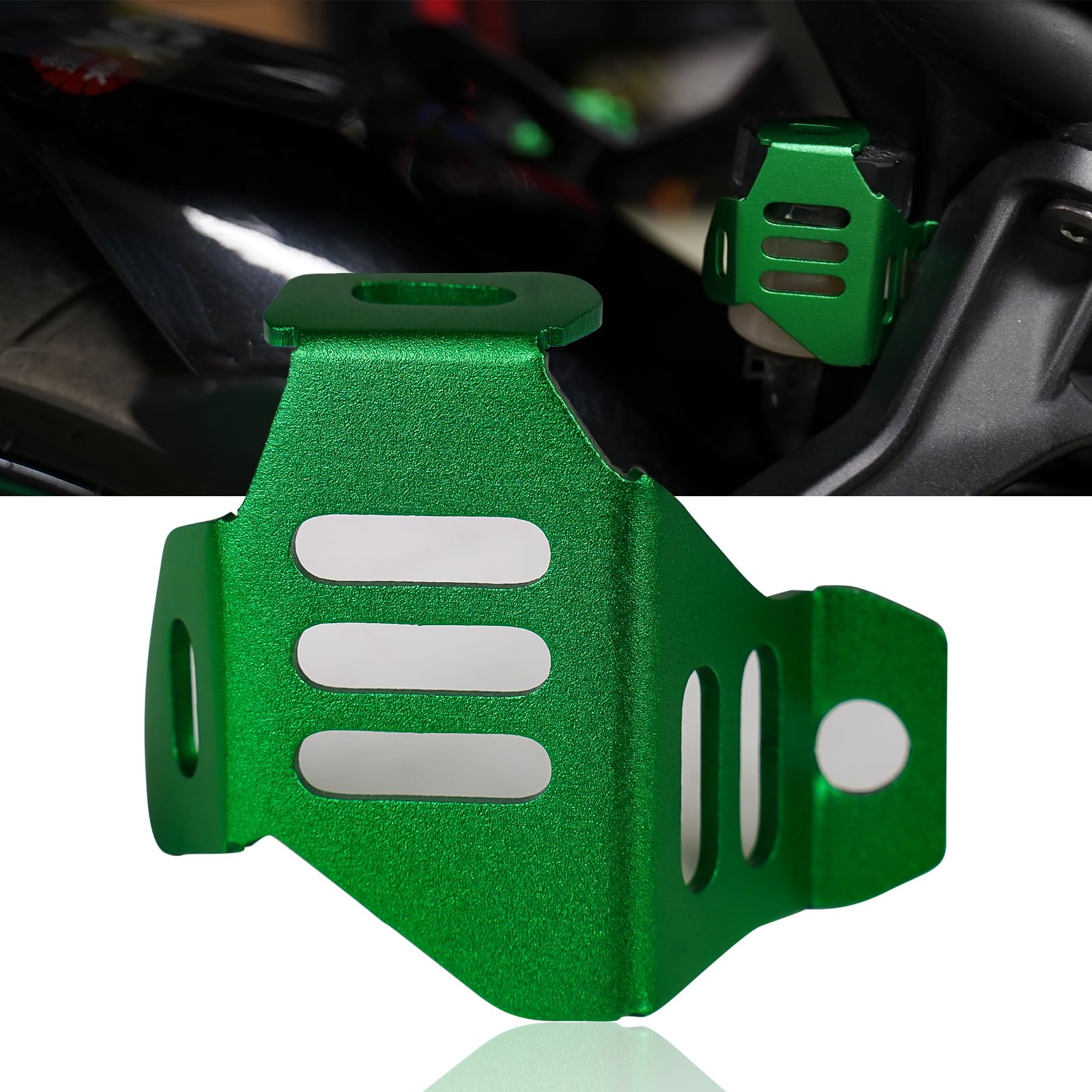 Vancroser NINJA400 リアブレーキオイルボトルカバー保護カバー カップカバー リア燃料タンクキャップ保護アクセサリー オートバイリアブレーキオイルカップカバー NINJA400 カスタムパーツ プロテクタータンク保護ケース カワサキ NINJA400 に最適