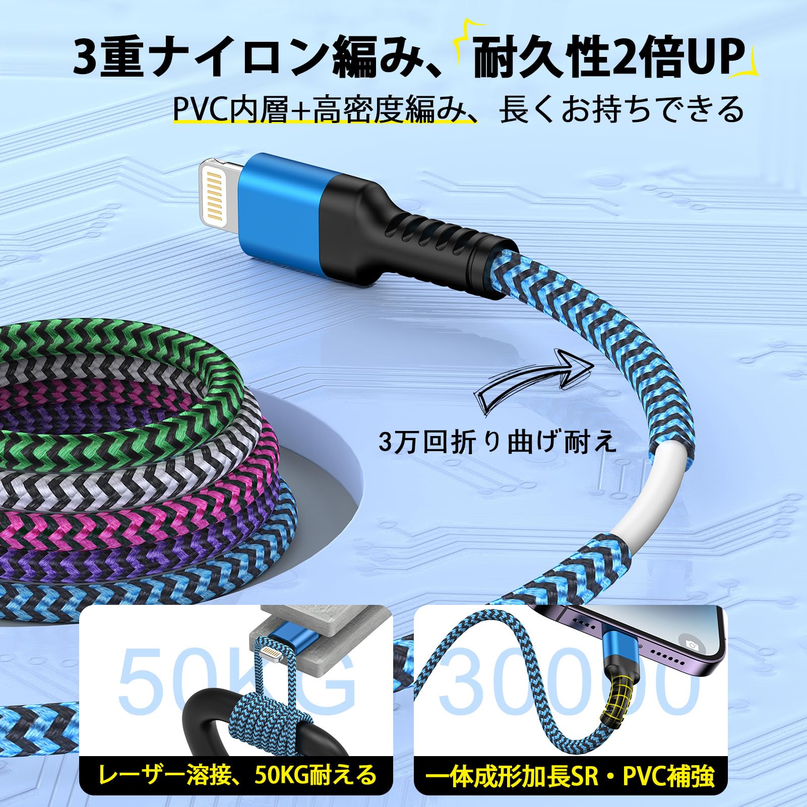 Bioonis iPhone 充電ケーブル タイプc 純正 USB-C ライトニングケーブル 0.9M/1.8M 2本/2色 20W PD対応/MFI認証 タイプC to Lightningケーブル アイフォン充電ケーブル ナイロン編み 断線防止 急速充電コード 高速データ転送 超高耐久 iPhone14/13/12 Pro Max/11/X/iPad