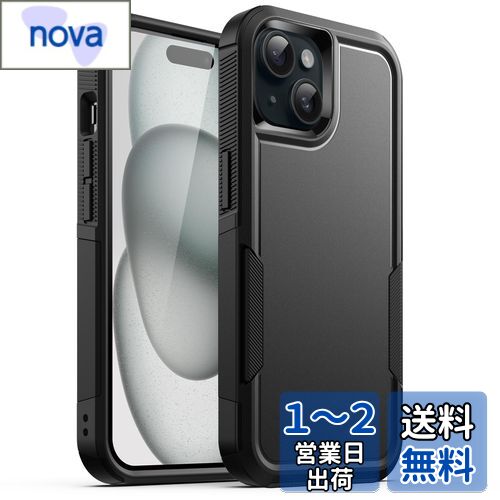 JEDirect iPhone 15 6.1  ѵ ݸ Ѿ׷ եС ޥåȥХåդ (֥å)