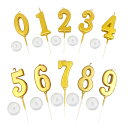 KALOLINNA バースデーナンバーキャンドル 0〜9 10点セット ロウソク 数字 誕生日を祝う 高級 ろうそく おしゃれ スタイリッシ 記念日キャンドルウ...
