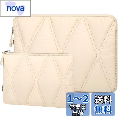 [Voova] Puffy パソコンケース 13 13.3インチ 耐衝撃PCケース ノートパソコンケース軽量 パソコンバッグパソコンけーす アクセサリーポーチ付き男女兼用MacBook Air 13 M2/M3 2020-2025, MacBook Pro 13対応, かわいい ふわふわ PCバッグ パソコンカバー保護（アプリコッ