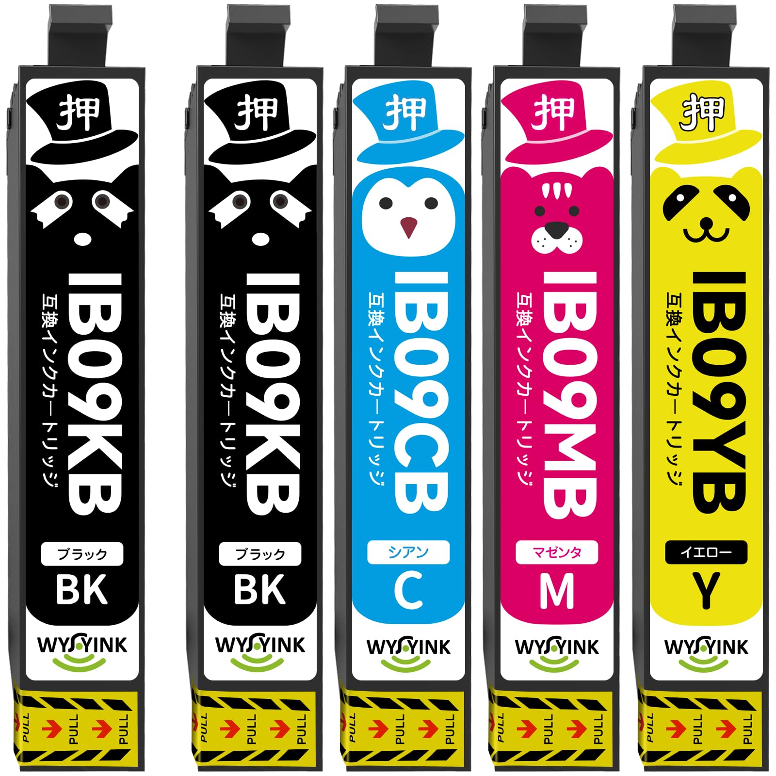 【WYFYINK】エプソン用 IB09 Epson PX-M730F PX-S730 電卓 IB09CL4B 互換 IB09KB IB09CB IB09MB IB09YB インク 4色 5本 マルチパック インクカートリッジ 取扱説明書付き 残量表示対応