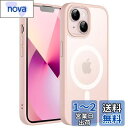 JEDirect iPhone 13 6.1インチ用 マグネット ケース MagSafeに対応 半透明のマット背面 薄型 耐衝撃 カバー (チョークピンク)