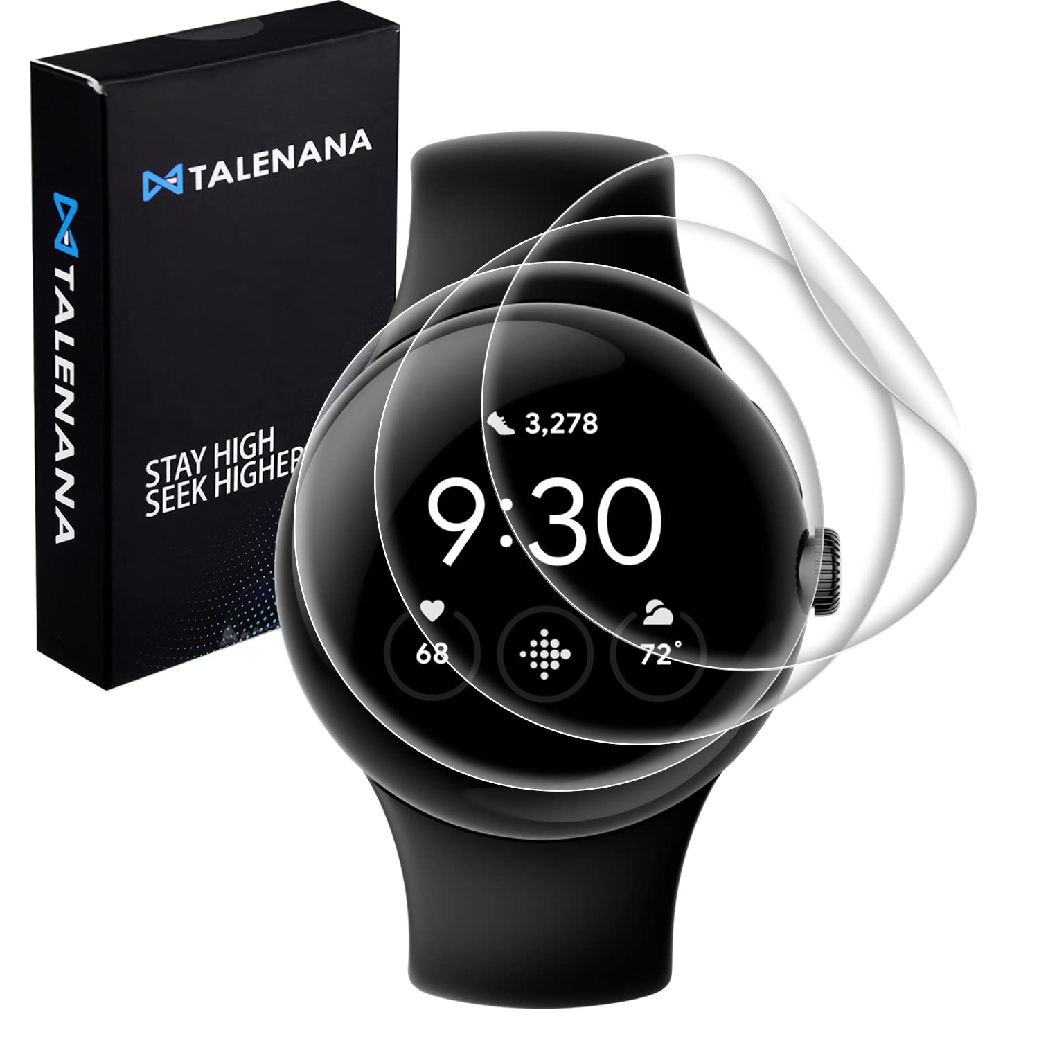 TALENANA Google Pixel Watch 2/Pixel Watch 用 フィルムTPU素材 グーグルPixel Watch 2/Pixel Watch 保護フィルム 柔らかい グーグルピクセル ウォッチ フィルム 24時間自動修復 画面保護フィルム 液晶シール 衝撃吸収 取付簡単 気泡なし(3枚セット,クリア)