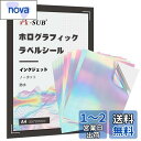 A-SUB 印刷できる ホログラムラベルシール ステッカー用紙 10枚 染料インク用 はがせる 耐水 光沢 ホログラフィック インクジェット専用