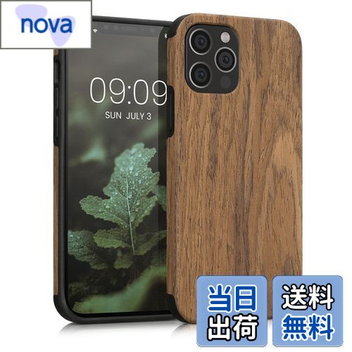 【送料無料】kwmobile Apple iPhone 12 / iPhone 12 Pro対応 ケース - スマホカバー - ウッド 携帯 保護ケース ウッドパターンデザイン 茶色 対応