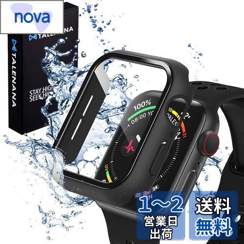 TALENANA Apple Watch 用 防水ケース series3/2/1 42mm アップルウォッチ保護カバー ガラスフィルム 一体型 防水 防塵 PC素材 タッチ感良好 アップルウォッチ 用 カバー 全面保護 高透過率 指紋防止 衝撃吸収 ブラック