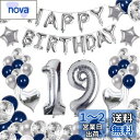 64枚 19歳 誕生日 飾り付け 風船セット 数字バルーン 組み合わせ 「HAPPY BIRTHDAY」ランド ハート風船 紙吹雪風船 ドットシール 装飾 パー...